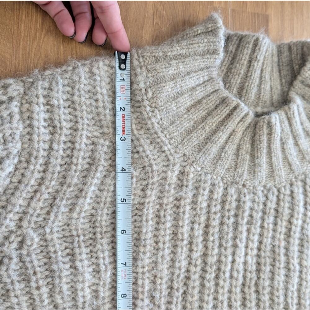 DÔEN Lulu Baby Alpaca Sweater Womens M Beige Long Sleeve Mock Neck - Picture 7 of 8